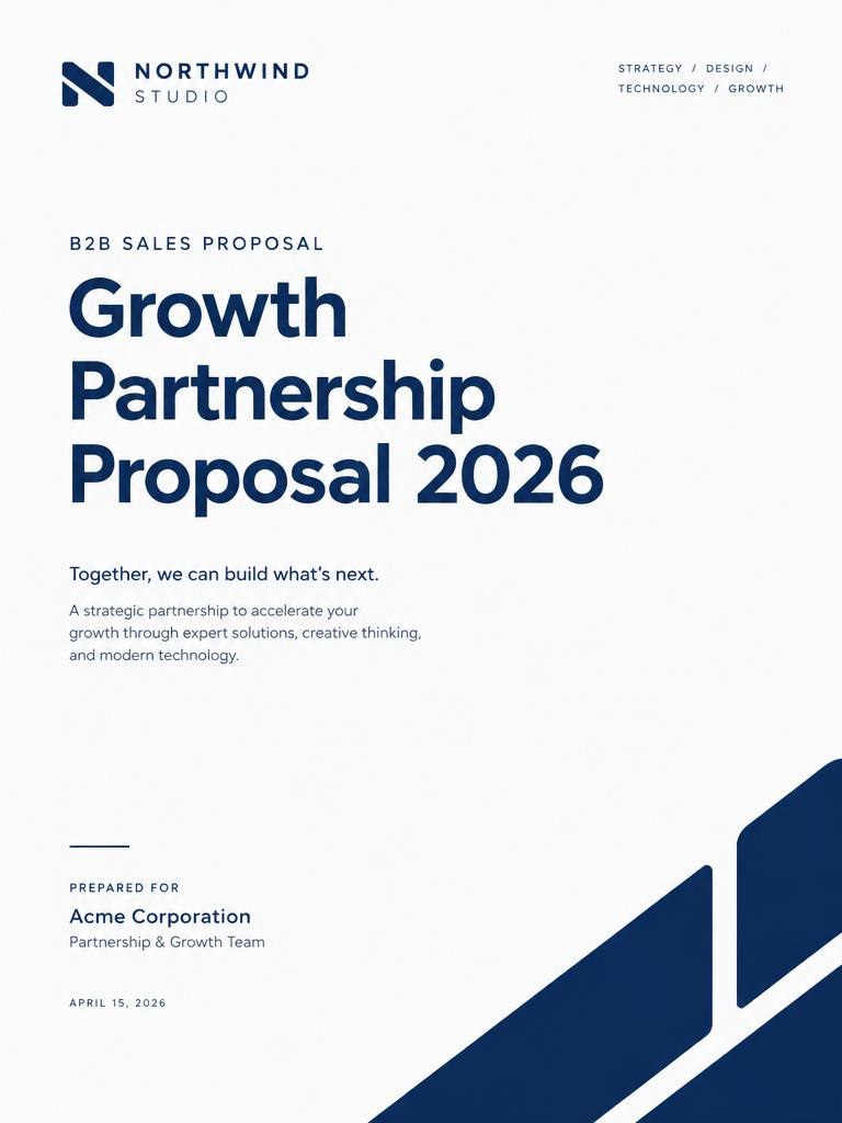 Example sales and proposals document